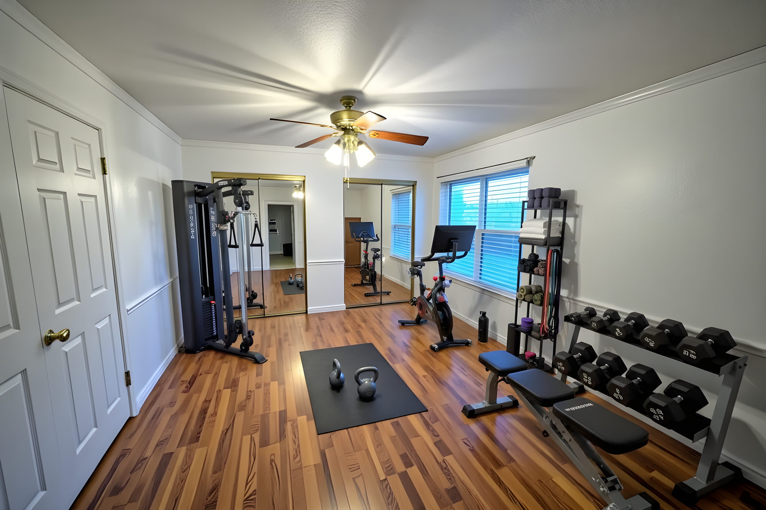 After - Bonus Room after being virtually staged as a Home Gym